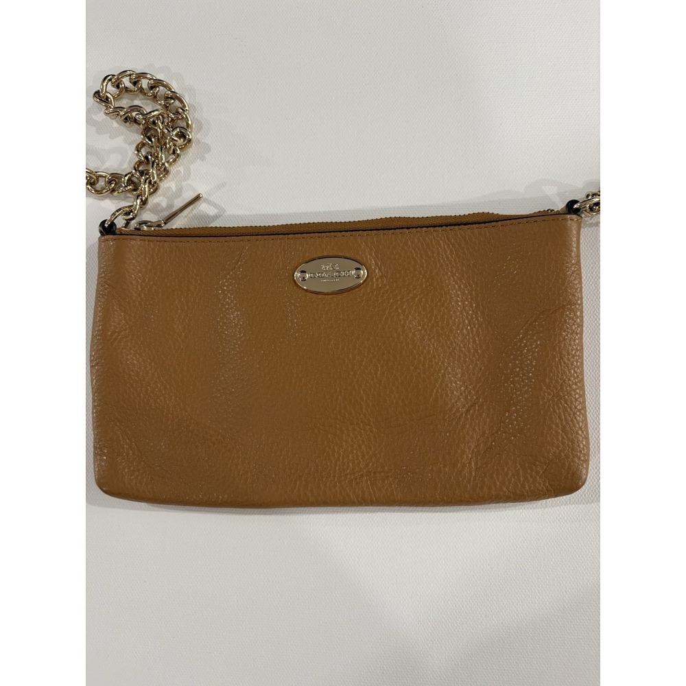 Coach Cross Body Purse Camel Chain Strap Shoulder Small
